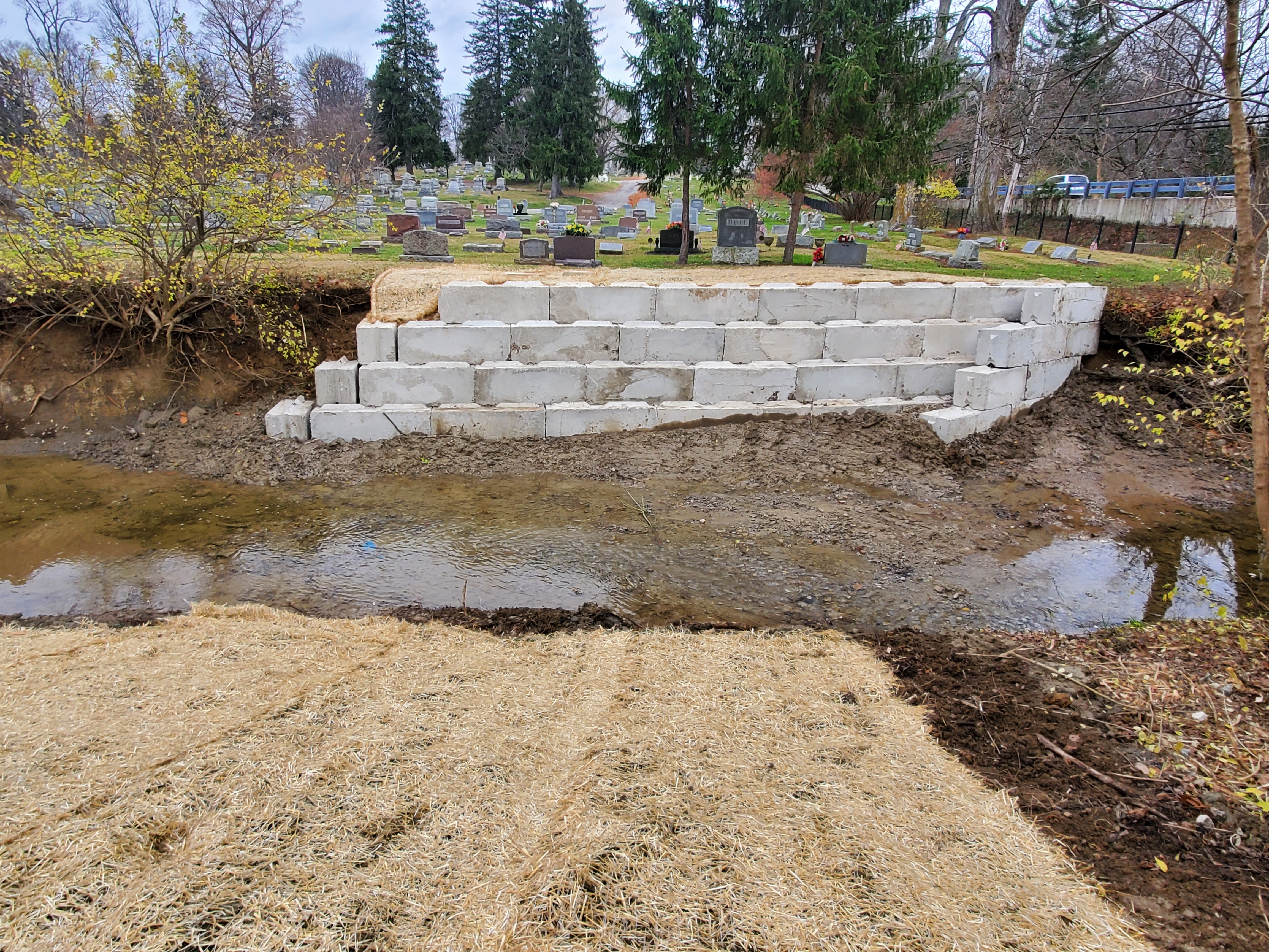 cement block wall installation